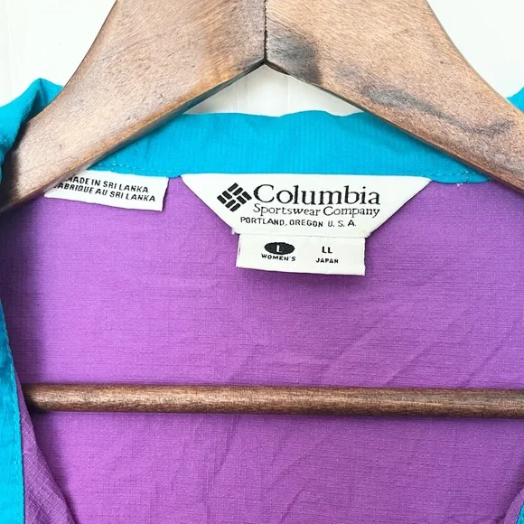 Vintage Purple Columbia Hooded Pullover with pockets and drawstring Large EUC - Picture 3 of 5
